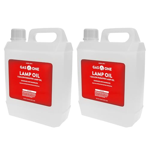 Gas One 2 Pack Liquid Paraffin Lamp Oil - 1 Gallon, Smokeless & Odorless for Indoor & Outdoor Lamps, Lanterns, Tiki Torches