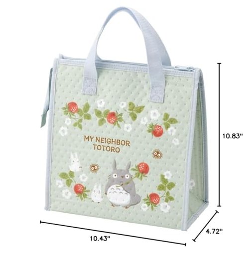 Skater My Neighbor Totoro Thermal Insulated Lunch Bag with Zip Closure - Rasberry