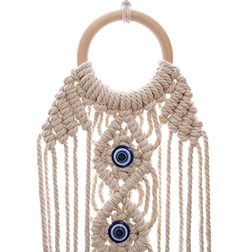 Boho Macrame Evil Eye Wall Hanging Dream Catcher Handmade Cotton Decor