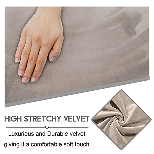 Extra Wide 2 Seater Reclining Sofa Cover - 6-Piece Velvet Slipcover