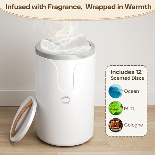 20L Large Towel Warmer Bucket with Timer, Fragrance Discs & Safety Shut-Off