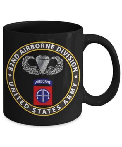 ARMY 82nd Airborne Division Coffee Mug - Paratrooper Wings Black 11oz