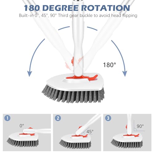 3-in-1 Shower & Tile Scrubber Brush with Extendable Long Handle
