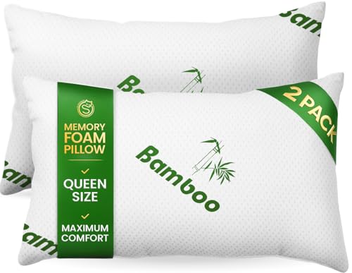 Cooling Shredded Memory Foam Pillows - Queen Size Set of 2