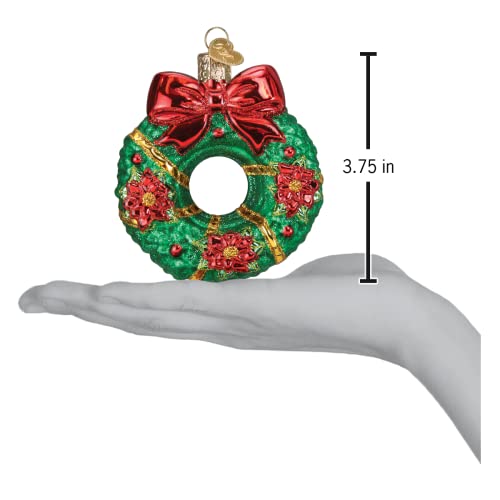 Handcrafted Glass Wreath Christmas Tree Ornament, Holiday Decoration