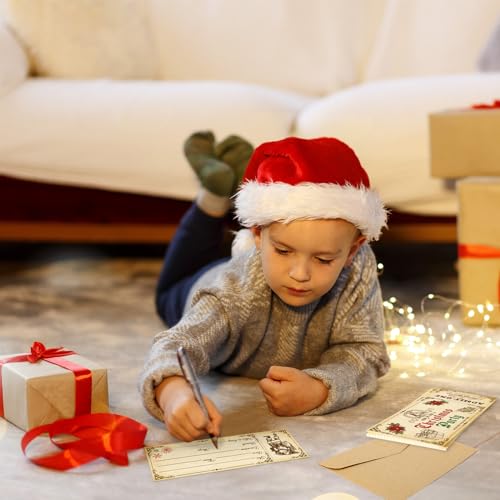 Whaline Christmas Party Invitations with Envelopes – Vintage Santa Card Set, 25 Pcs