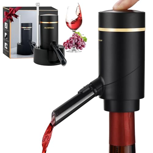 BLUBYEES Matte Black Electric Wine Aerator & Dispenser - Automatic Pourer