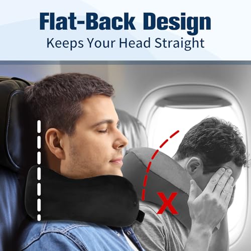 Cirorld Memory Foam Travel Neck Pillow - Adjustable Airplane Pillow Set