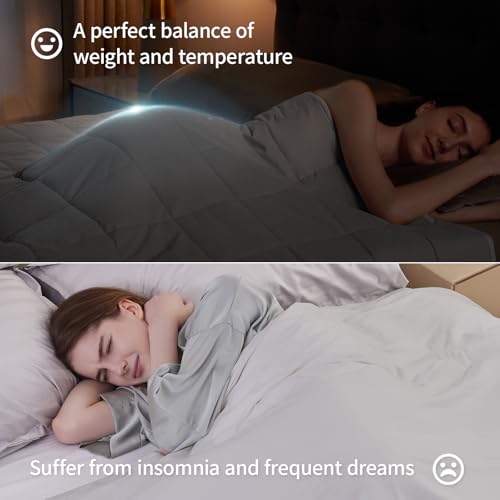 Cooling Weighted Blanket Queen Size 60x80 20lbs - Ultra Soft and Cozy