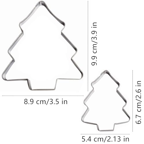 Tree Cookie Cutters Set - 2-Piece Stainless Steel Christmas Shapes