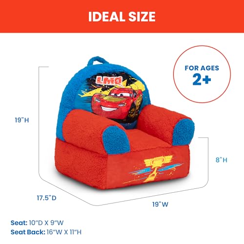 Plush Foam Toddler Chair with Carry Handle - Cozy Kids Armchair for Bedroom