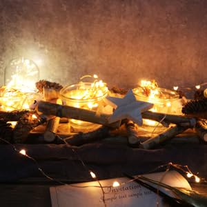 OakHaomie 6 Pack Battery Operated Fairy Lights 10ft Copper Wire Warm White No Remote