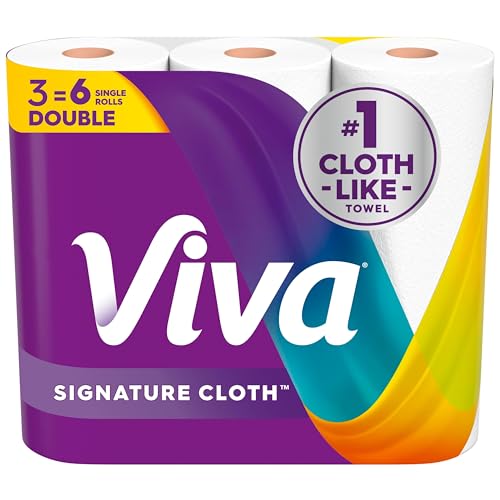 Viva Signature Cloth Paper Towels, 3 Double Rolls, 86 Sheets