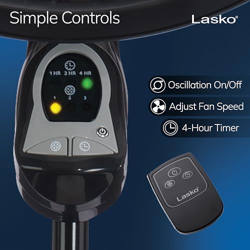 Lasko Cyclone Oscillating Pedestal Fan with Remote Control, 18" Blade, 54"