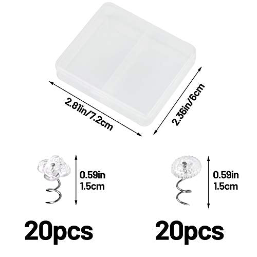 40pcs Clear Head Twist Pins for Upholstery, Bedskirts, and Slipcovers
