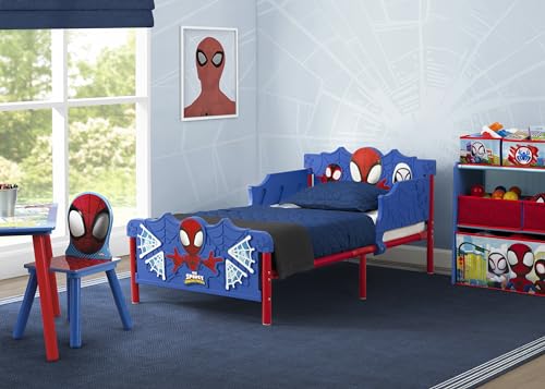 Spidey and His Amazing Friends 3D Toddler Bed with Guardrails, Blue