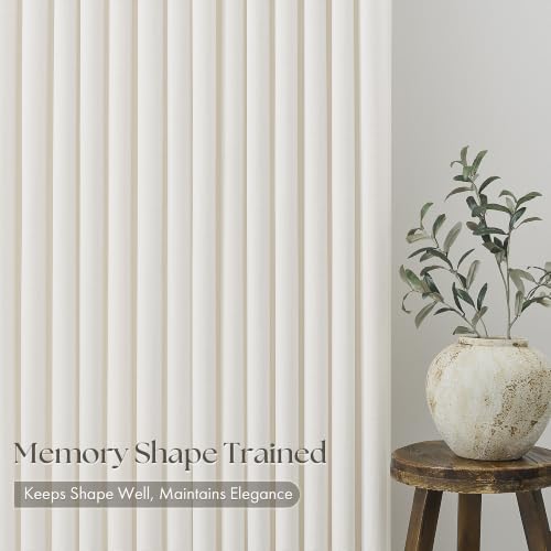 Natural Linen Pinch Pleated Semi Sheer Curtains, 90-Inch Length, 4-Panel Set