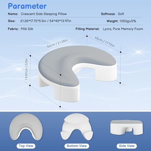 Ergonomic Side Sleeper Pillow with Arm Holes for Pain Relief