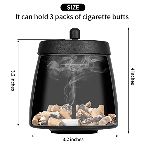 Windproof Stainless Steel Outdoor Ashtray with Lid for Patio and Deck