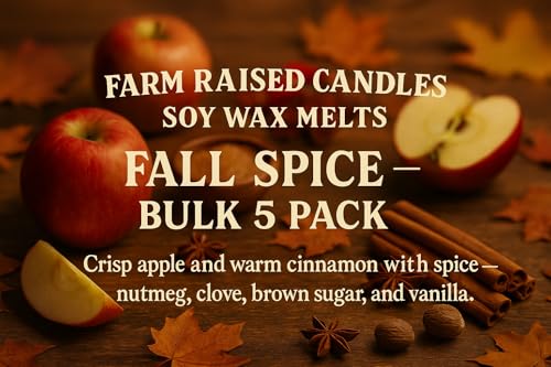 Fall Scented Soy Wax Melts Variety Pack - 30 Cubes, 5 Seasonal Fragrances