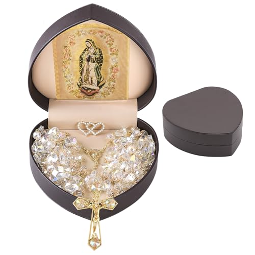 Crystal Wedding Lasso with Unity Cross and Heart Presentation Box