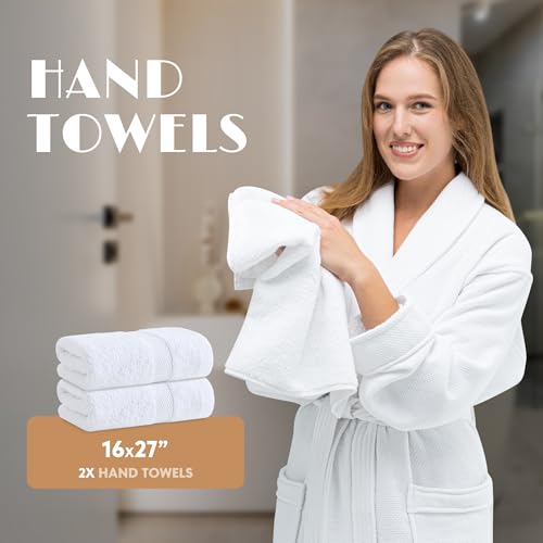 6-Piece 100% Cotton Bath Towel Set - 650GSM Soft & Highly Absorbent