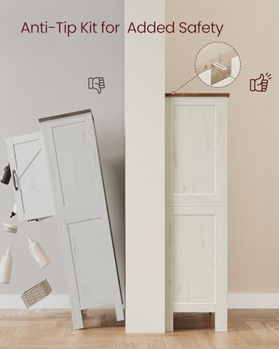 Rustic Farmhouse Storage Cabinet with Barn Doors and Adjustable Shelf