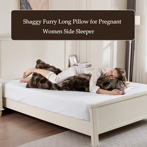 Shaggy Faux Fur Body Pillow 20"x54" - Soft, Fluffy and Cozy