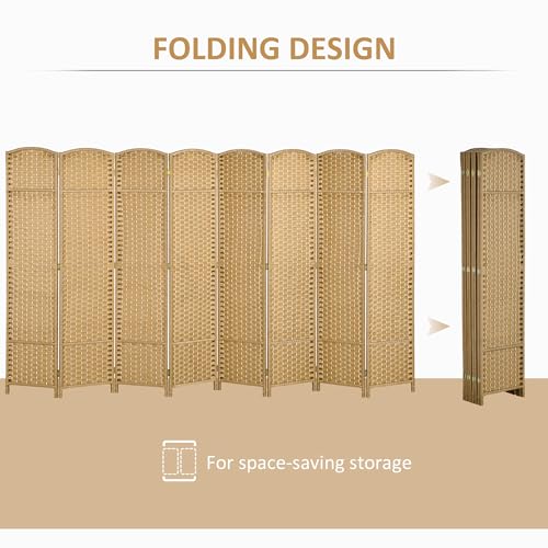 8-Panel Folding Room Divider, 5.6ft Tall Freestanding Privacy Screen