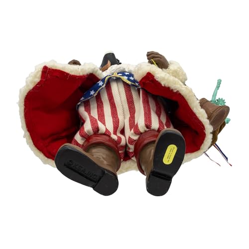 11-Inch Patriotic Musical Santa Figurine - 250th Anniversary Tabletop Decor
