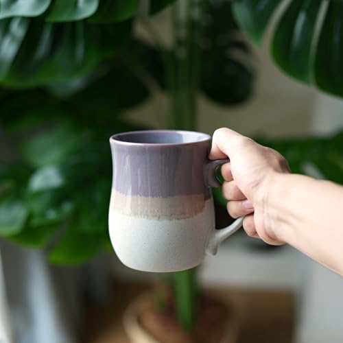 Bosmarlin Purple Large Ceramic Coffee Mug 26 Oz - Oversized Tea Cup, Dishwasher & Microwave Safe, Reactive Glaze