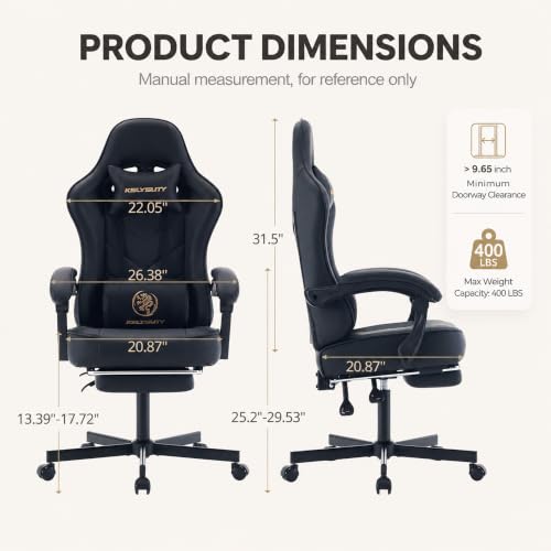 Ergonomic High Back Gaming Chair with Footrest and Lumbar Support