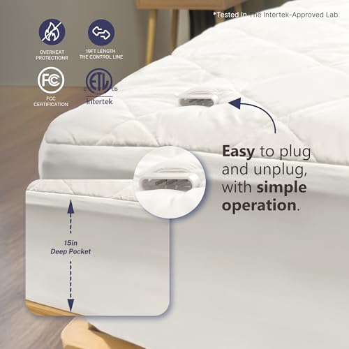 King Size Electric Mattress Pad with Dual Control & 10 Heat Settings