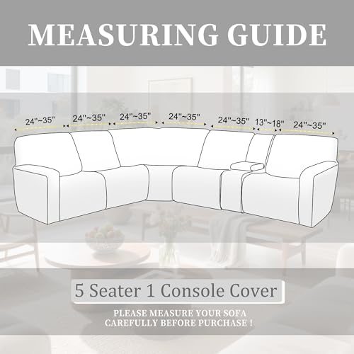Waterproof L-Shaped Sectional Recliner Couch Covers - 5-Seater