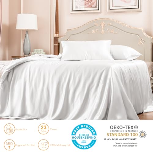 100% Mulberry Silk Duvet Cover King - 23 Momme Cooling Luxury