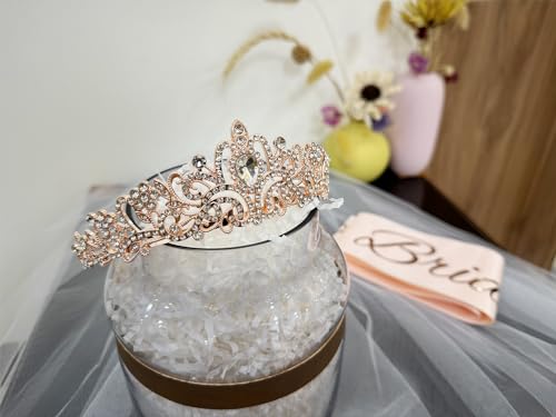 Bride to Be Bachelorette Party Set: Tiara, Satin Sash, and Tulle Veil