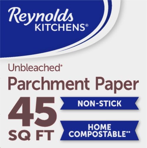Reynolds Kitchens Unbleached Parchment Paper Roll - Non-Stick & Oven Safe up to 425°F | 45 Feet x 12 Inches (Pack of 3)