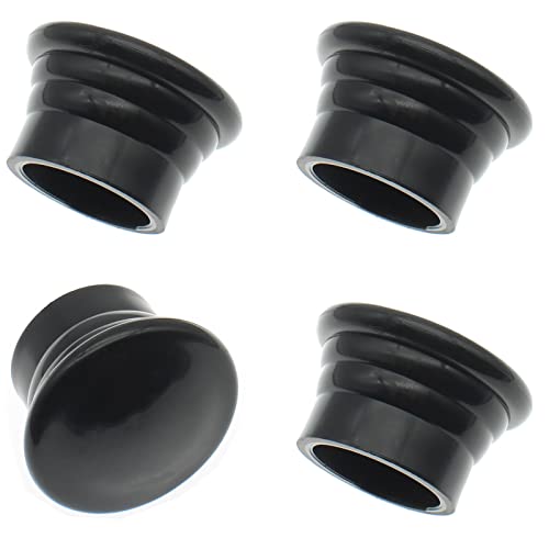 4 Pcs Decorative Curtain Rod Finials, 1.1-Inch Round End Caps, Black
