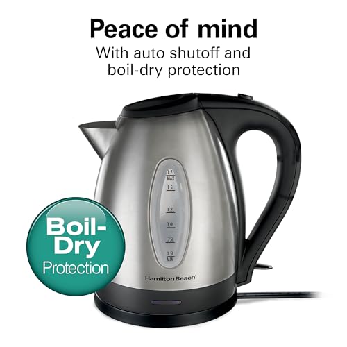 1.7 Liter Stainless Steel Electric Kettle - Fast Boiling Water Boiler