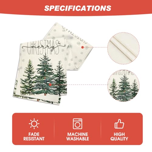Artoid Mode Pine Tree Christmas Table Runner 13x48 Beige