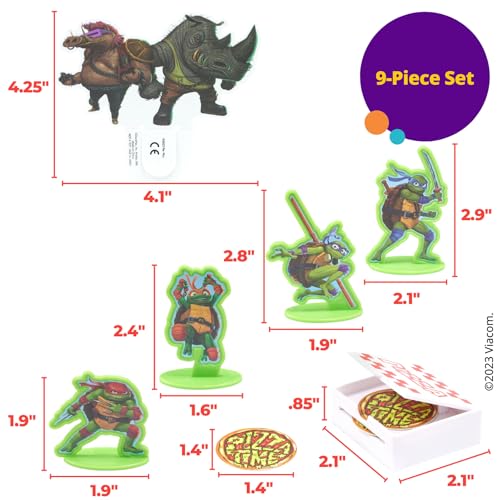 6-Piece Turtle Hero Cake Topper Set with Pizza Launcher Decoration