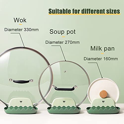 IYOOH 2-Pack Green Spoon Rests with Lid Holder, No Mess Countertop Utensil Holder