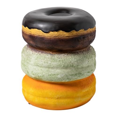 Retro Food-Shaped Shoe Changing Stool - Coffee Donut Design