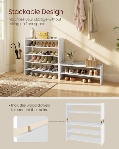 3-Tier Stackable Shoe Rack, Modern Minimalist Entryway & Closet Organizer