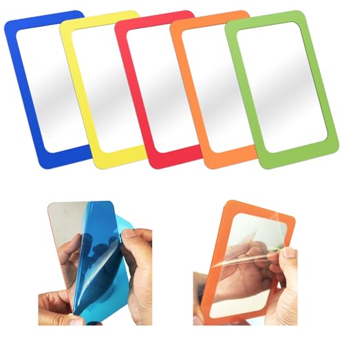 5-Piece Unbreakable Acrylic Hand Mirrors for Kids, 6 x 4 Inch Craft Mirror