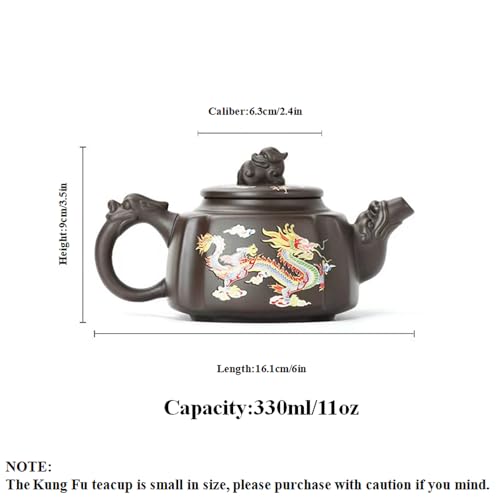 Square Dragon ZiSha Tea Set - Handmade Chinese Tea Gift Set for Father's Day & Holidays