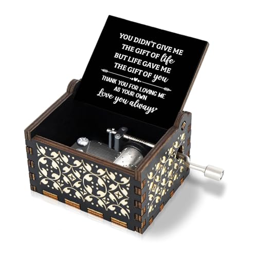 Wooden Hand Crank Music Box for Stepmom - You Are My Sunshine Gift