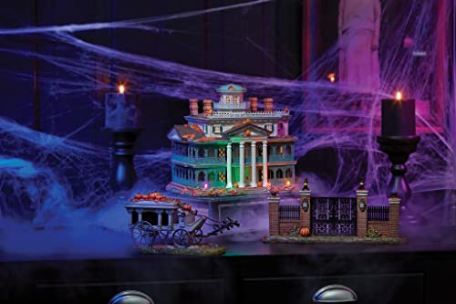 Haunted Mansion Halloween Lit Building, 9-Inch Hand-Painted Resin Figurine