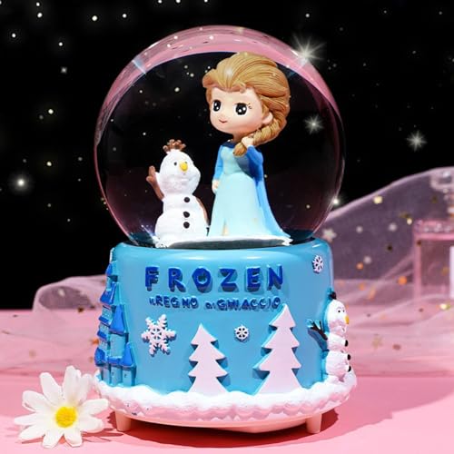 Musical Snow Globe with Automatic Snowfall and Colorful Lights, 80mm