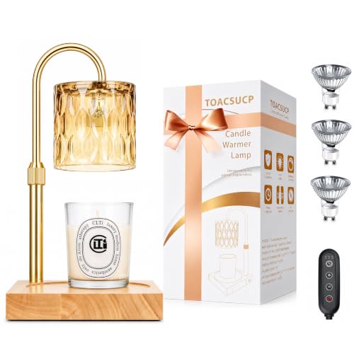 Adjustable Height Candle Warmer Lamp with Timer & 3 Bulbs